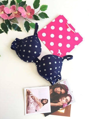 Imagen de PINK Bra Everywhere Push-Up  Morado Dots Plata